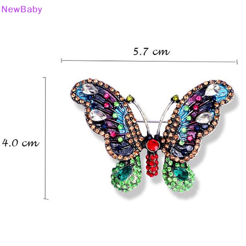 Newbaby 1PC Elegan Pesona Kupu-Kupu Bros Wanita Berlian Imitasi Besar Butterfly Pins ID