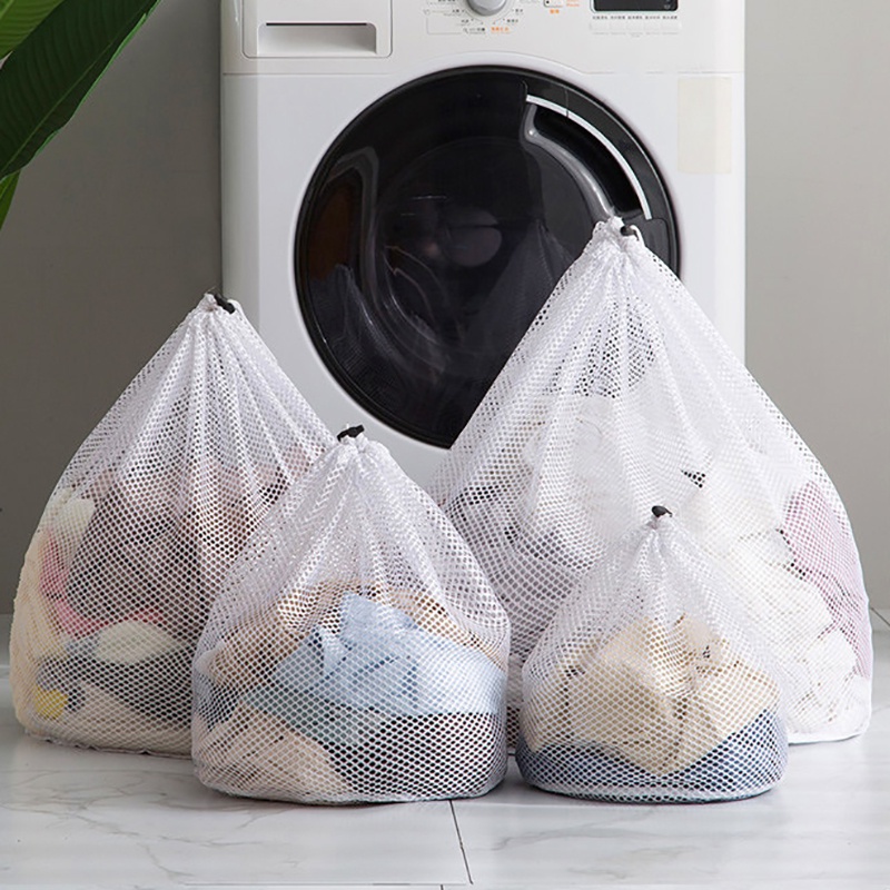 ღ Kapasitas Besar Mencuci Tas Laundry Serut Mencuci Mesh Organizer Net Pakaian Kotor Storange Tas Rumah Tangga Pakaian Laundry Perawatan Aksesoris