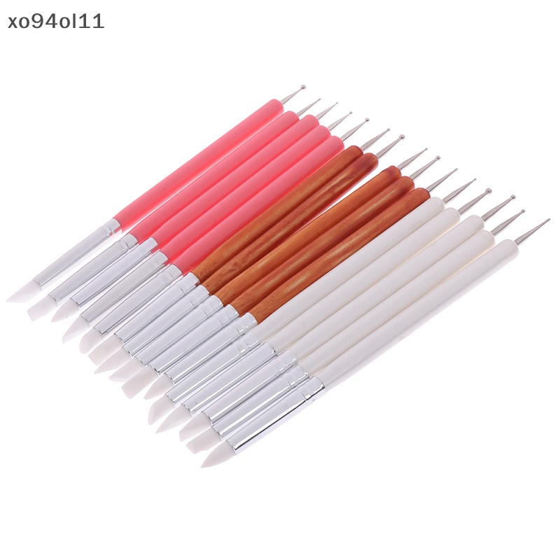 Xo 5pcs /Set soft pottery clay Alat Silikon +stainlestwo head sculpg art tool OL