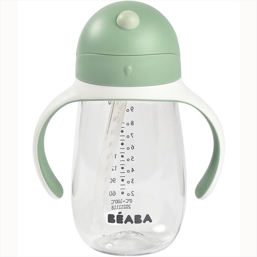 Beaba Straw Cup 300ml Sage Green Botol Minum Anak