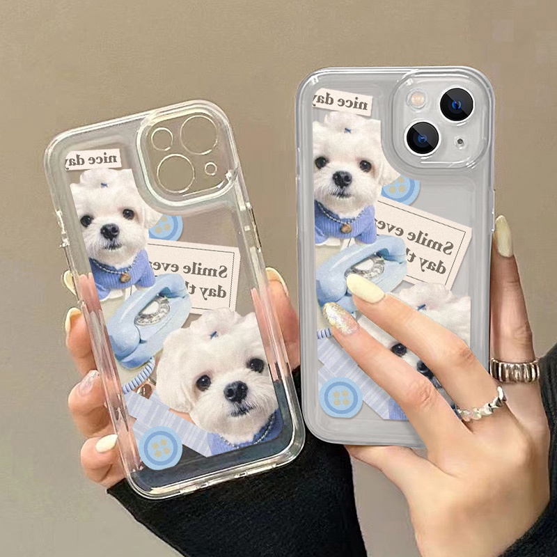 Case Anjing Puppy Lucu Untuk Oppo Realme C21 C21Y C11 C2 C20 C25Y C11 C15 C30 C31 C35 C55 10 Pro 9i 9Pro Q5i V23 V11 Reno 8 7 6Pro 5G 4SE Find X5 X5Pro Akrilik Ruang TPU Belakang Sarung