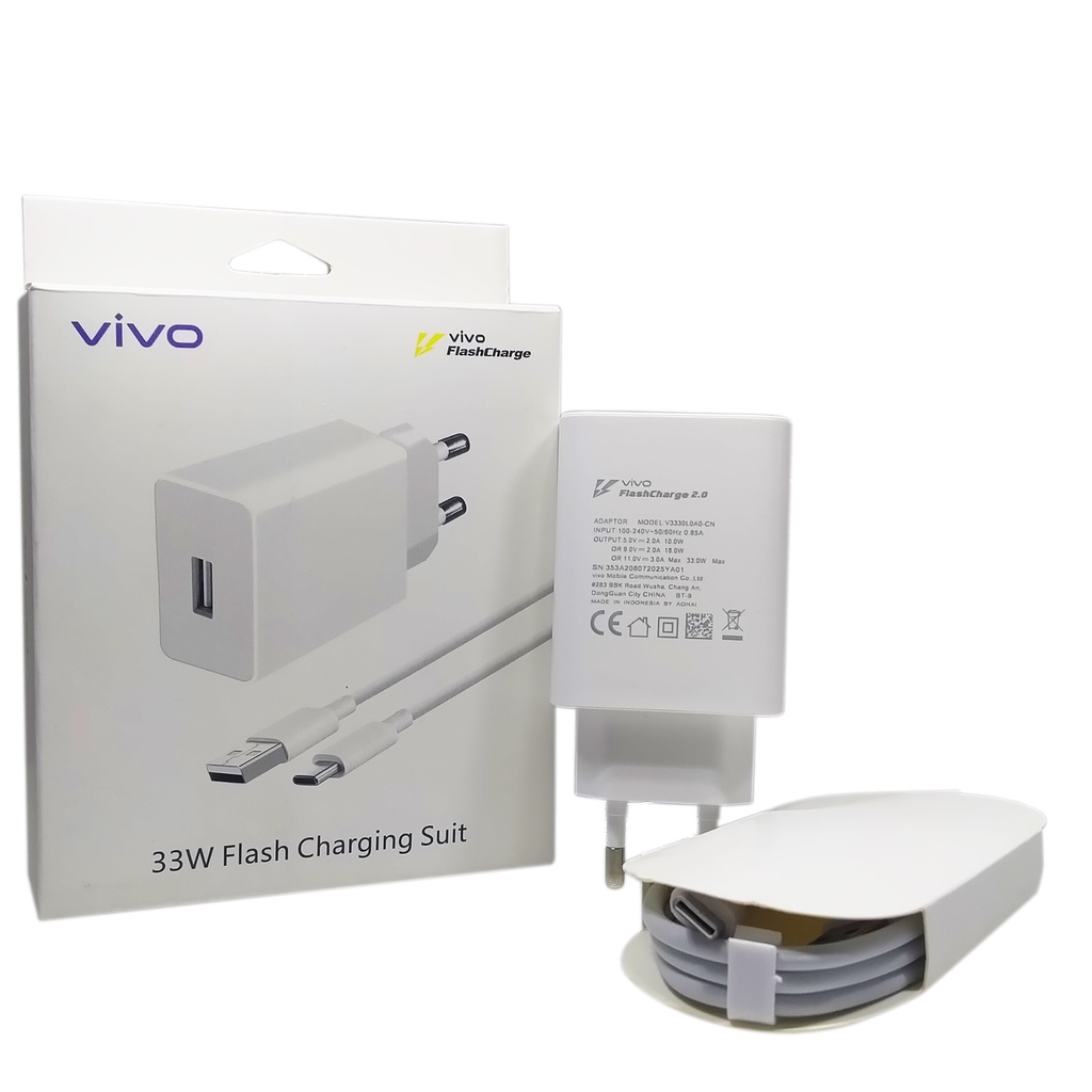 Charger VIVO X30 33Watt Type C USB BT-9 Original Charger vivo 3A fast charging V3330L0A0 usb type c