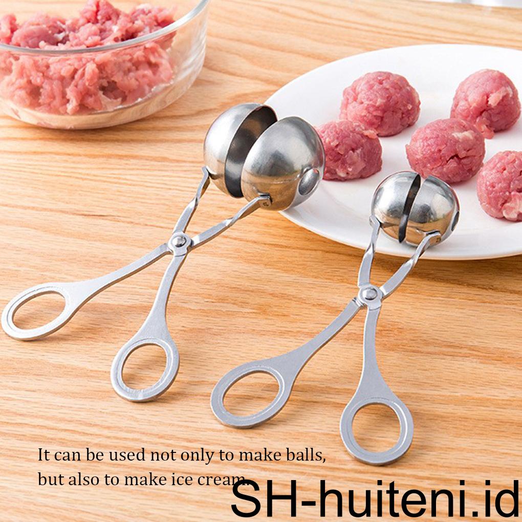 Klip Pembuat Bakso Stainless Steel Boneka Cetakan Sendok Makan Cafe Restoran Pesta Dapur Alat Cetakan Es Krim