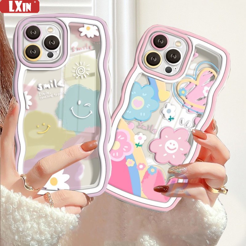 Case Warna-Warni Realme C55 10 C30 C31 C33 C35 C30S C21Y C25Y C11 2021 C15 C25 C17 C12 C3 C2 8i 7i 5 5i 6i 7 Pro Narzo 50A 50i Prime 20 Pro Graffiti Cloud Smile Series Pattern Case