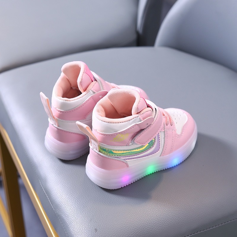 GLORYKIDZ SH2326 Sepatu LED Lampu Nyala Anak 1 Tahun - 5 Tahun Sepatu Sneakers Anak Laki Laki Perempuan Sepatu Sneaker Anak ringan fashion kasual Semi boot size 21 - 30