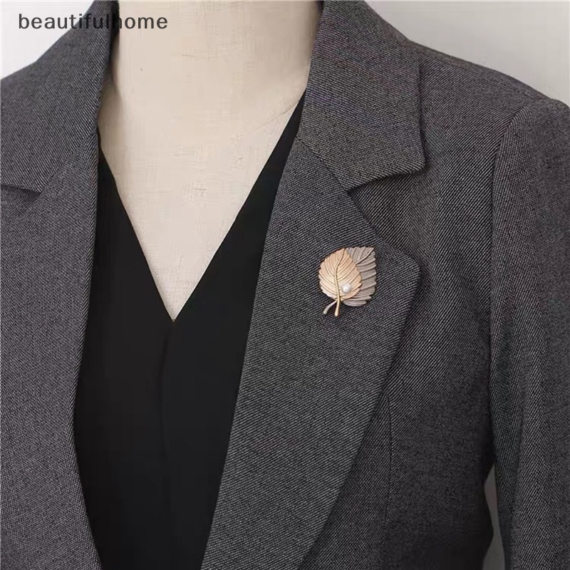 {beautifulhome} Maple Leaf Bros Logam Vintage Wanita Gadis Menawan Indah Kerah Lapel Pin Fashion Perhiasan Hadiah Aksesoris Pakaian Pesta.