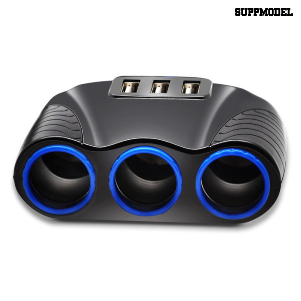 [SM]12-24V 3ways Car Socket Splitter USB Charger Power Adapter