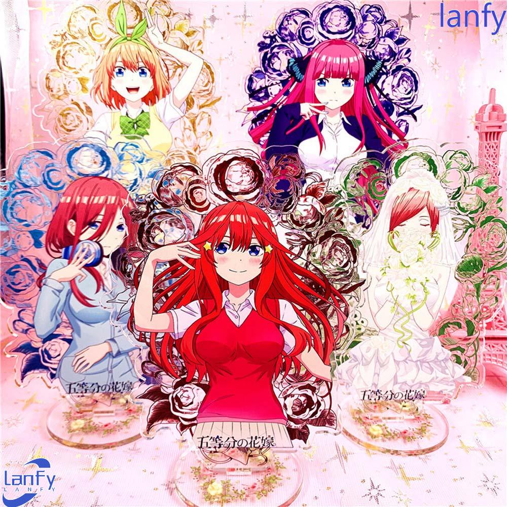 Lanfy Nakano Miku Anime Kartun Anime Mode Koleksi Model Gotoubun No Hanayome Desktop Standing Card Klasik Nakano Ichika Meja Gadis Figure Model Plat