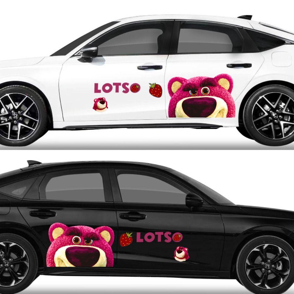 Lanfy Strawberry Bear Stiker Mobil Dekorasi Kartun Aksesoris Gadget Mobil Strawberry Bear Manyo Self Adhesive Strawberry Bear Car Decals Untuk Styling Mobil