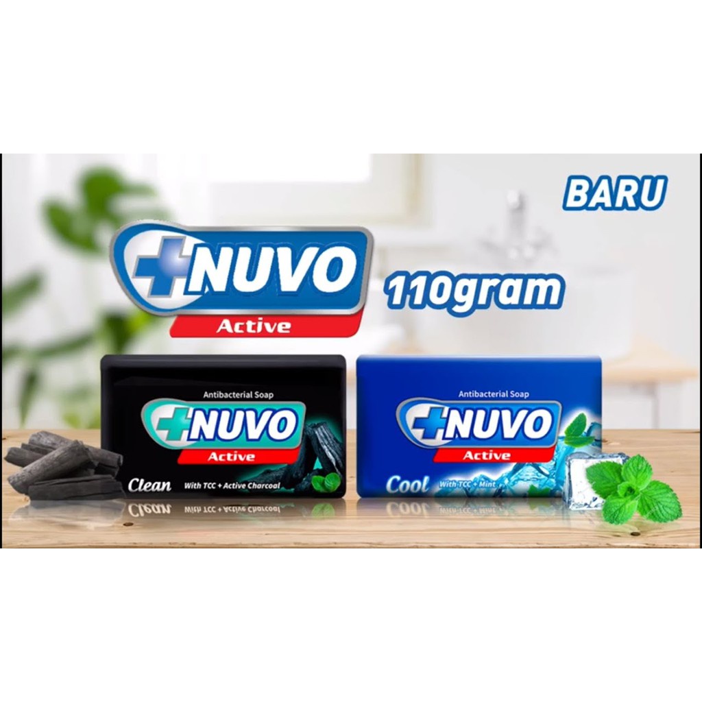 NUVO AKTIVE SABUN BATANGAN NETTO 110 PILIHAN WARNA : BIRU DAN HITAM