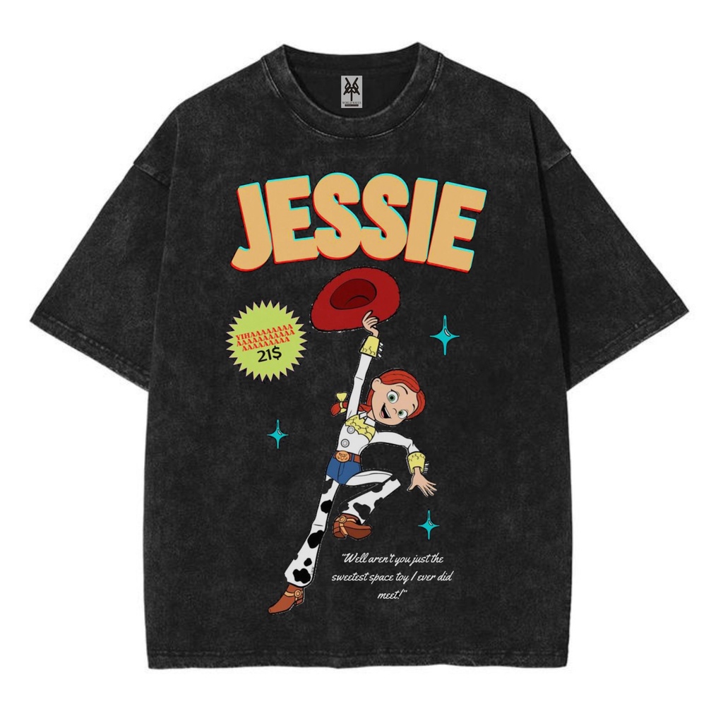 Kaos oversize toy story jessie cowgirl washed washing vintage tee