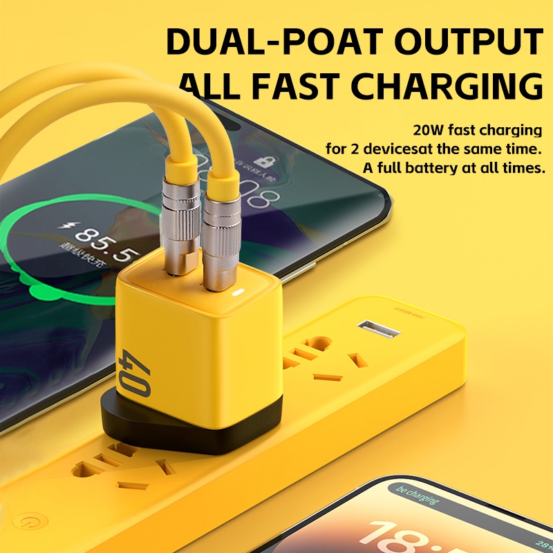 40w GaN Charger Telepon USB C Type C PD Charger Fast Charging QC4.0+4.0 3.0 PD3.0 2.0 FCP SCP AFC PPS US/EU/UK Plug Adapter Untuk iPhone Samsung