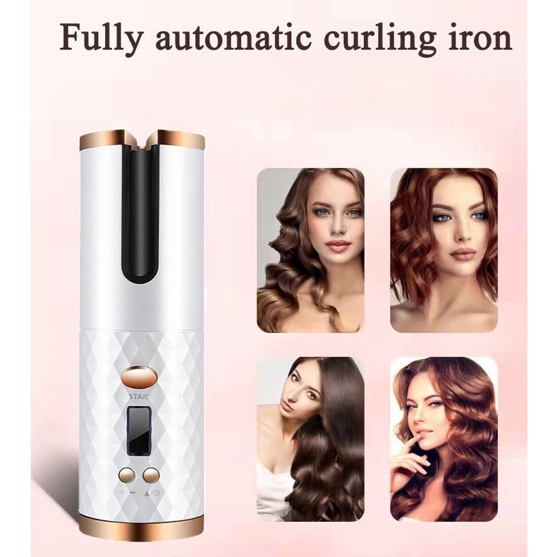 Cordless Automatic Hair Curler /Set Alat Pengeriting Rambut Wireless Otomatis Tanpa Kabel Usb Rechargeable Gaya