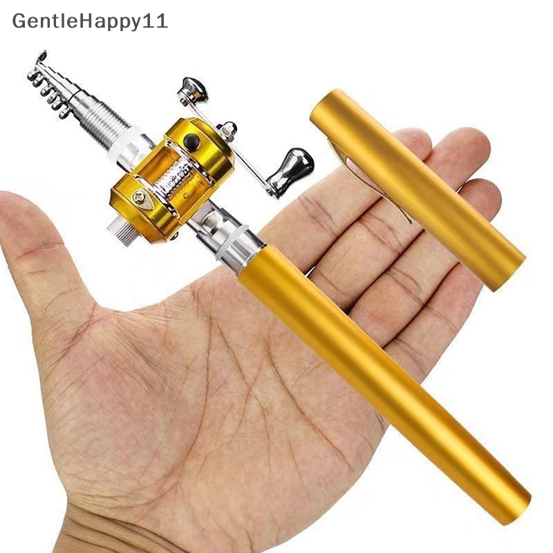 Gentlehappy Portable Pocket Telescopic Mini Fishing Pole Bentuk Pulpen Folded Pancing Rumput Laut Kecil id