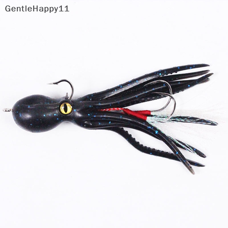 Gentlehappy 21g /11cm Squid Rok Memancing Umpan Lembut Buatan Air Asin Laut Lure Tackle Pesca Fishing Tackle Double Sharp Hook Assist Rig id