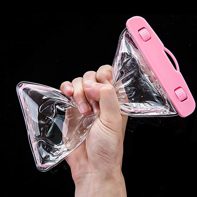 Skid Universal Ponsel Transparan Tahan Air Tas Tiga Lapis Disegel Drifg Pantai Memancing Bawah Air 30 M Renang Dry Bag SKK