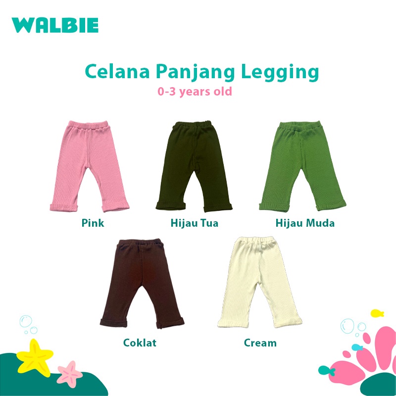 Walbie Celana Panjang Legging CPJ017 Celana Panjang Bayi Bawahan Celana Legging Anak 0 - 3 Tahun Celana Panjang Knit Rajut