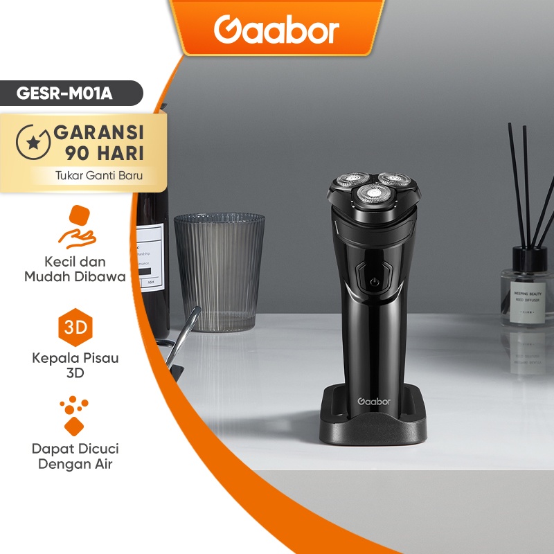 Gaabor Alat Cukur Kumis Jenggot Elektrik Shaver Portable Pisau Timbul 3D Nirkabel Boleh Dicuci / GESR-M01A