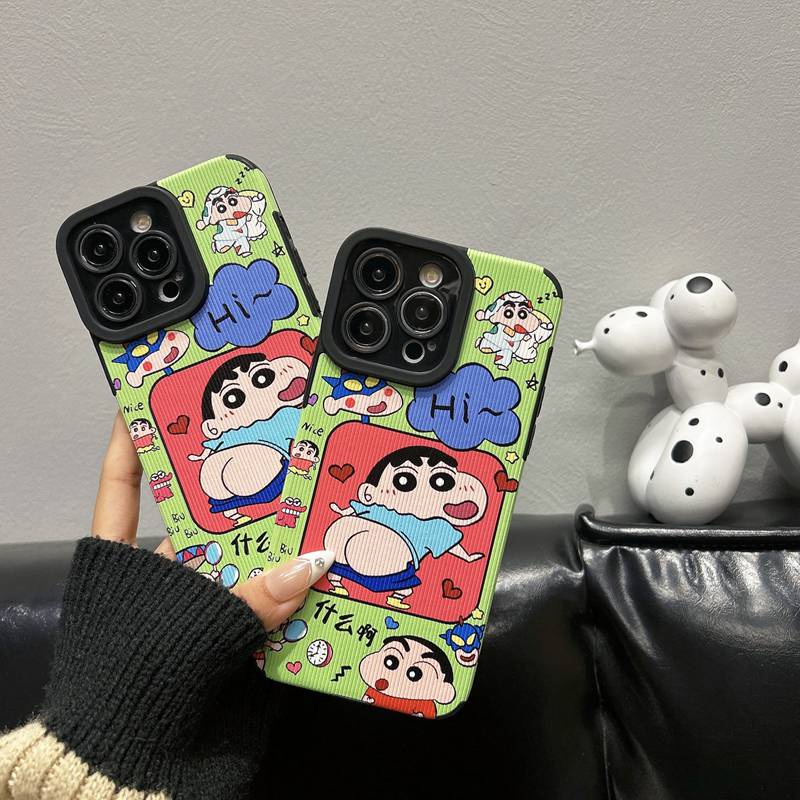 All New So Cute Love Shin-chan Leather Soft Case IPhone 7 Plus 8 Plus X XS XR XS Max 11 13 12 14 PRO Max 14 Plus Phone Case Girl Girl Women's Fashion