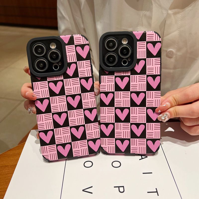 Samsung Leather Softcase Galaxy A21S A12 A32 A01 A03S A11 A12 A20S A50S A30S A51 A71 A52S A53 A73 S20 S10 FE Plus S21 S22 Ultra Pink Love