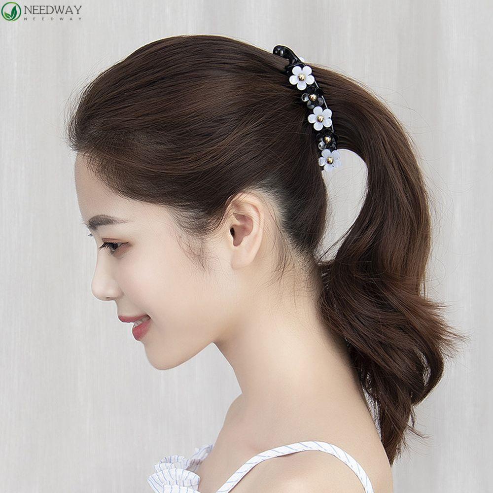 NEEDWAY Jepit Rambut Wanita Mewah Hadiah Sederhana Retro Akrilik Vintage Gaya Korea Hair Clip