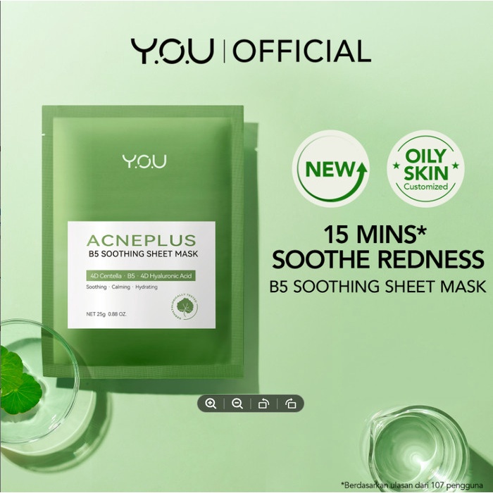 YOU AcnePlus B5 Soothing Sheet Mask | Masker Wajah