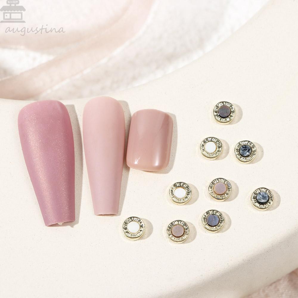 AUGUSTINA Agustina Aurora Nail Art Rhinestones Simfoni Korea Berbentuk Bulat Hiasan Kuku Perhiasan Kuku 3D