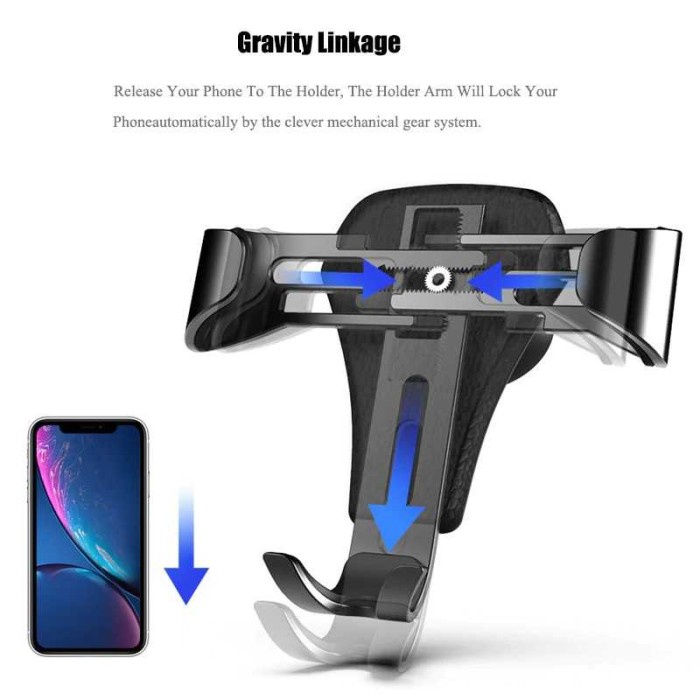 Smartphone Car Holder Bracket Lubang AC Mobil Gravity Air Vent