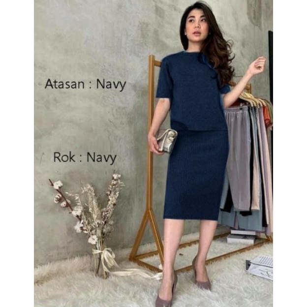 (B102, R70) knit formal dress ( rok dan atasan dijual terpisah ) bisa dijadikan set dress