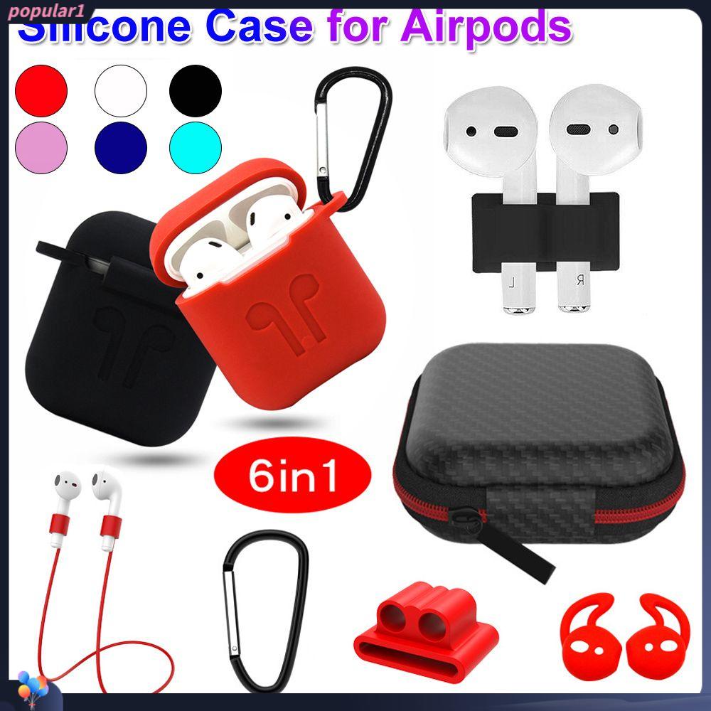 POPULAR Populer 6pcs /set Silikon Case Pelindung Lengan Kantong Tip Telinga Earphone holder Untuk Apple AirPods