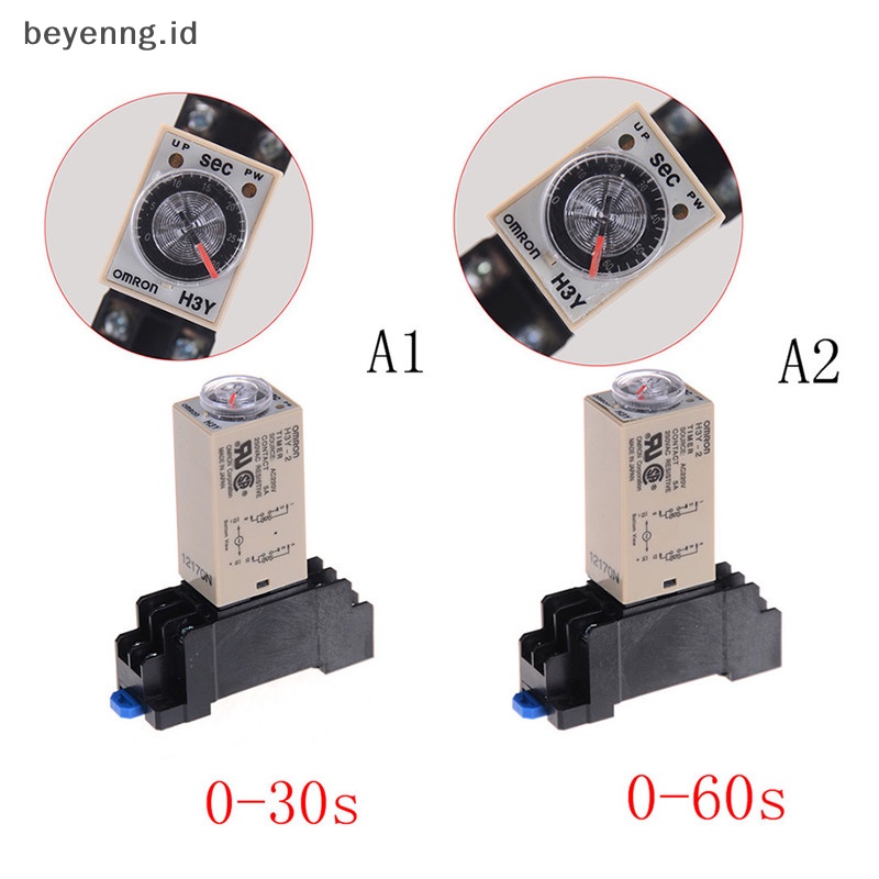 Beyen 220V H3Y-2 Power On Time Relay Delay Timer 0-30s/60s DPDT &amp; Base Socket ID