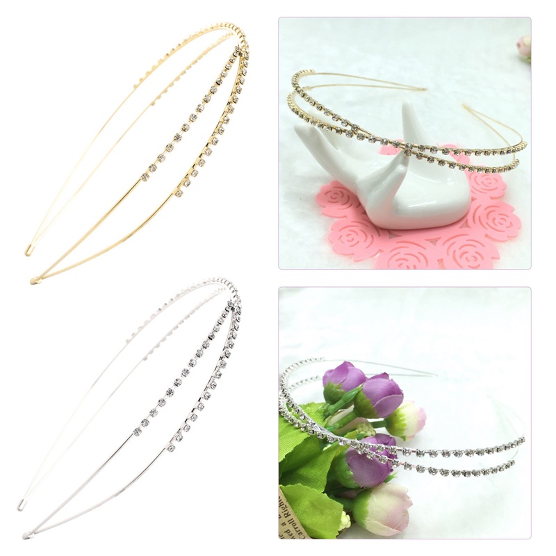 Egelant Kristal Dengan Berlian Tipis Ikat Rambut Untuk Wanita Cross Headband Hair Hoop Fashion Emas Sliver Alloy Berlian Imitasi Head Hoop