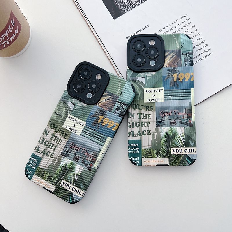 Samsung Leather Softcase Galaxy A21S A12 A32 A01 A03S A11 A12 A20S A50S A30S A51 A71 A52S A53 A73 S20 S10 FE Plus S21 S22 Ultra Fashion Blue Green Landscape