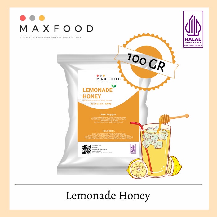 

MAXFOOD - Lemonade Honey Powder / Bubuk Minuman Madu Lemon 100 GR
