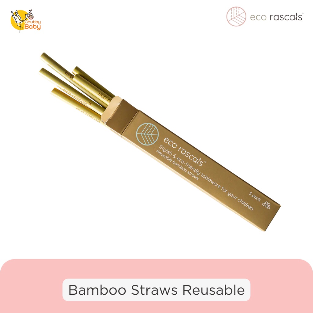 Eco Rascals Bamboo 5x Straws Reusable | Sedotan Bambu