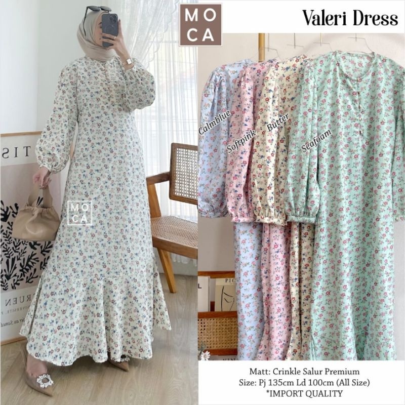 VALERI DRESS ORI MOCA | Ld100 Crinkle Salur Premium