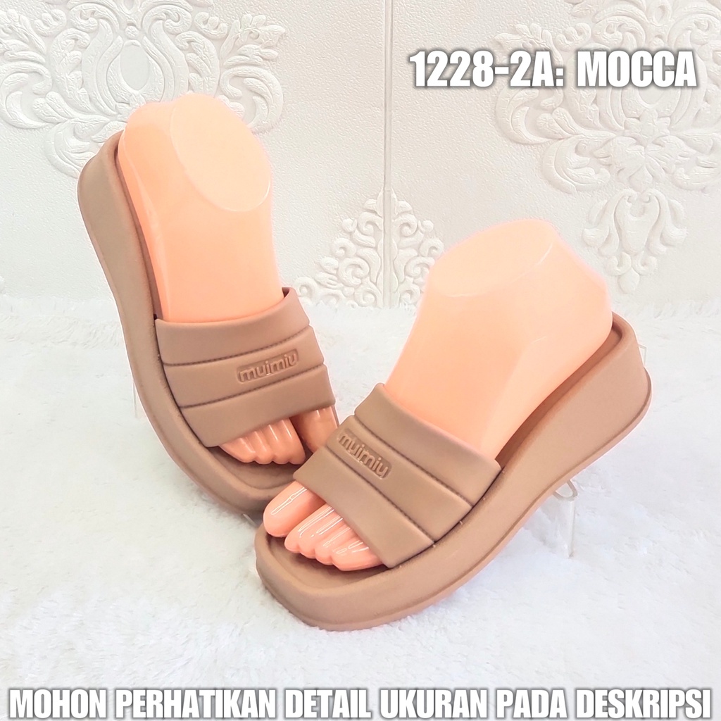 Sendal Wedges Wanita 1228 2A Sandal Jelly Korea Kekinian AntiSlip SDLWW