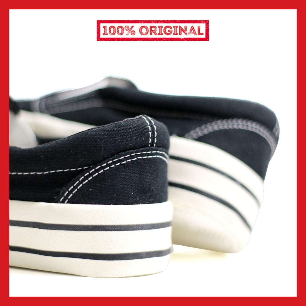 ORIGINAL - Sepatu Brand Lokal Pria Wanita Slip On Retro Black White Sneakers Lokal Casual Kasual Not Compass Slip On Retrograde