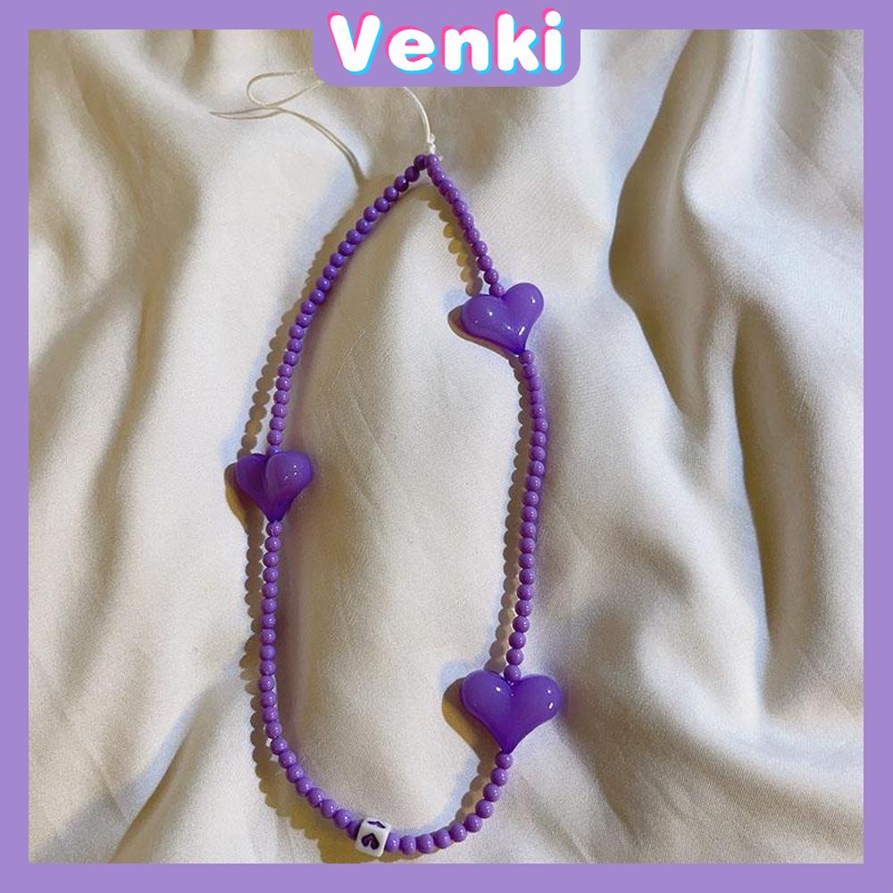 Venki - Casing Ponsel Lanyard Gelang Manik-manik Berwarna-warni Yang Indah Berbagai Gaya Smiley Cinta Manik-manik Cinta Kata-kata Cukup Warna-warni Sederhana Kompatibel Casing iPhone