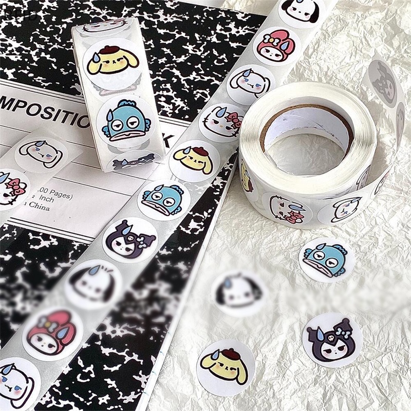 [BFID] Kawaii Sanrio's New Round Seal Sticker Lucu Pochacco Cinnamoroll Stiker Dekorasi Akun Tangan Hati Cewek [ID]