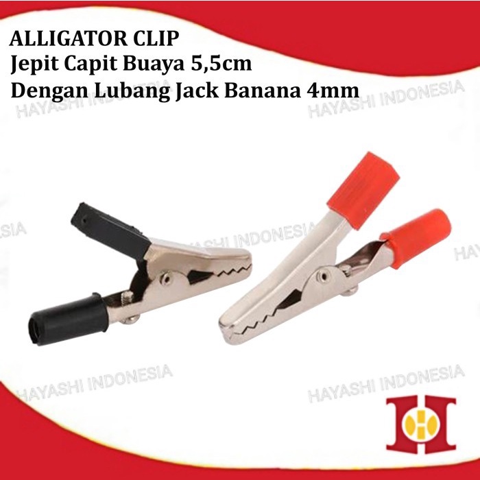 Jepit Capit Buaya Besar 5.5cm Aki Accu Alligator Clip Test Probe Plug-10PC