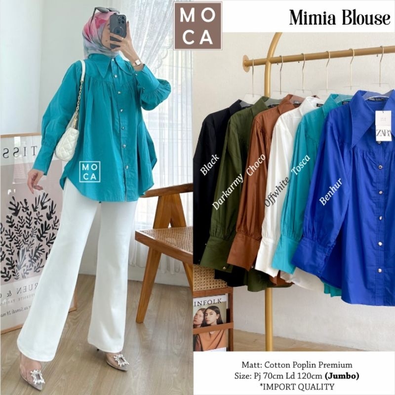 MIMIA BLOUSE ORI MOCA | Ld120 Cotton Poplin Premium