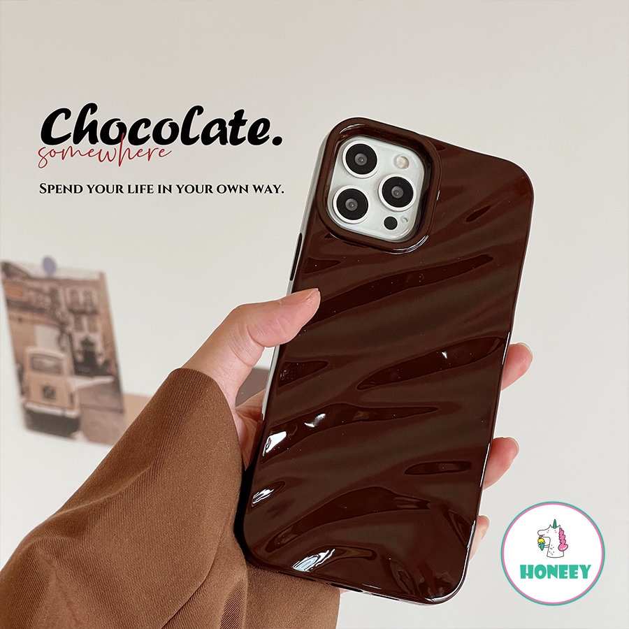 Retro Chocolate Fold Art Phone Case Compatible for IPhone 14 13 12 11 Pro Max Xr Xs Max 6/7/8 Plus SE Case Cute Soft Cover