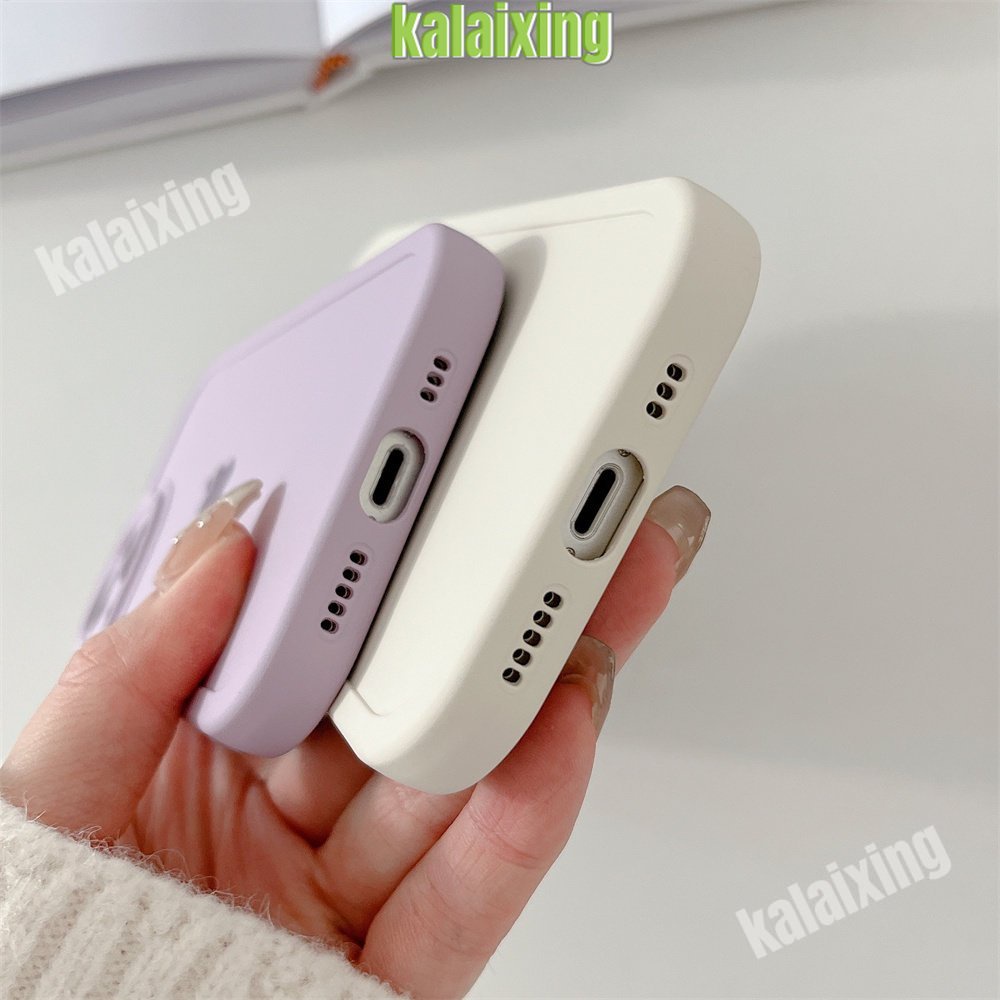 Soft Case Silikon untuk iPhone 11Pro 13 Pro Max 12 11 Pro Max 7/8 X XS Max XR 7Plus 8Plus Casing 3D Bear Back Cover Beludru Di Dalam