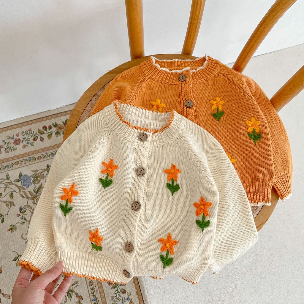 TokoMilkan Cardigan Rajut Anak Perempuan Premium Sunnyday Kids | Atasan Anak Bunga Umur 1 - 6 Tahun