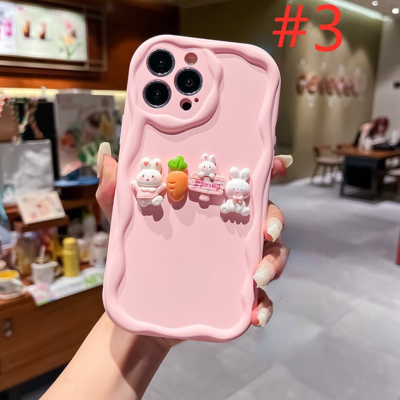 Macaron Yellow Wave Carrot Bunny Lanyard Soft Silicon Case HP iP iPhone 6 6S 7 8 14 + Plus SE 2020 2022 X XS XR 11 12 13 Pro Max Girl Woman Casing