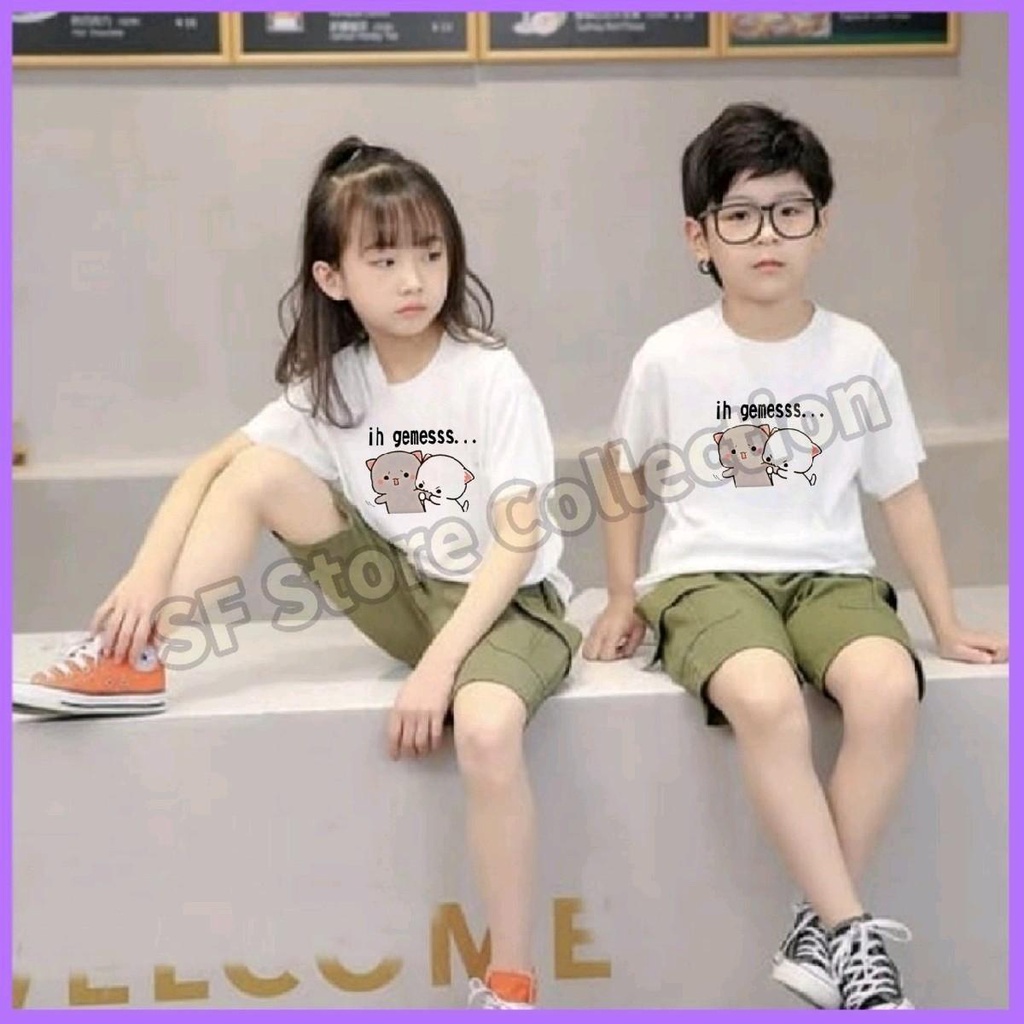 Kaos Anak Gemes Couple Adik Kakak Katun  baju distro