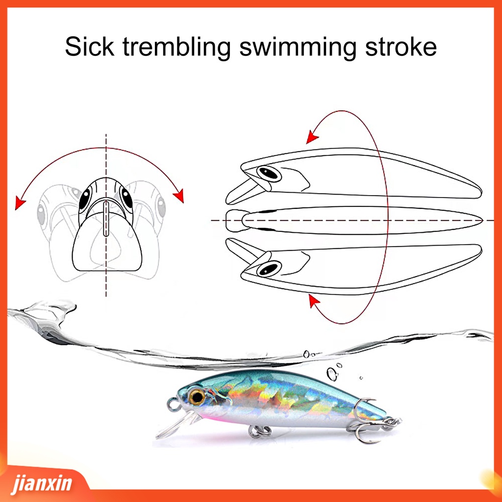 (In Stock) 5.5cm /6.5g Umpan Pancing Simulasi 3D Fisheye Trembling Decoy Kait Tajam Mencegah Lolos Universal Memancing Umpan Umpan Ikan Kecil Bawah Air Umpan Keras Perlengkapan Memancing