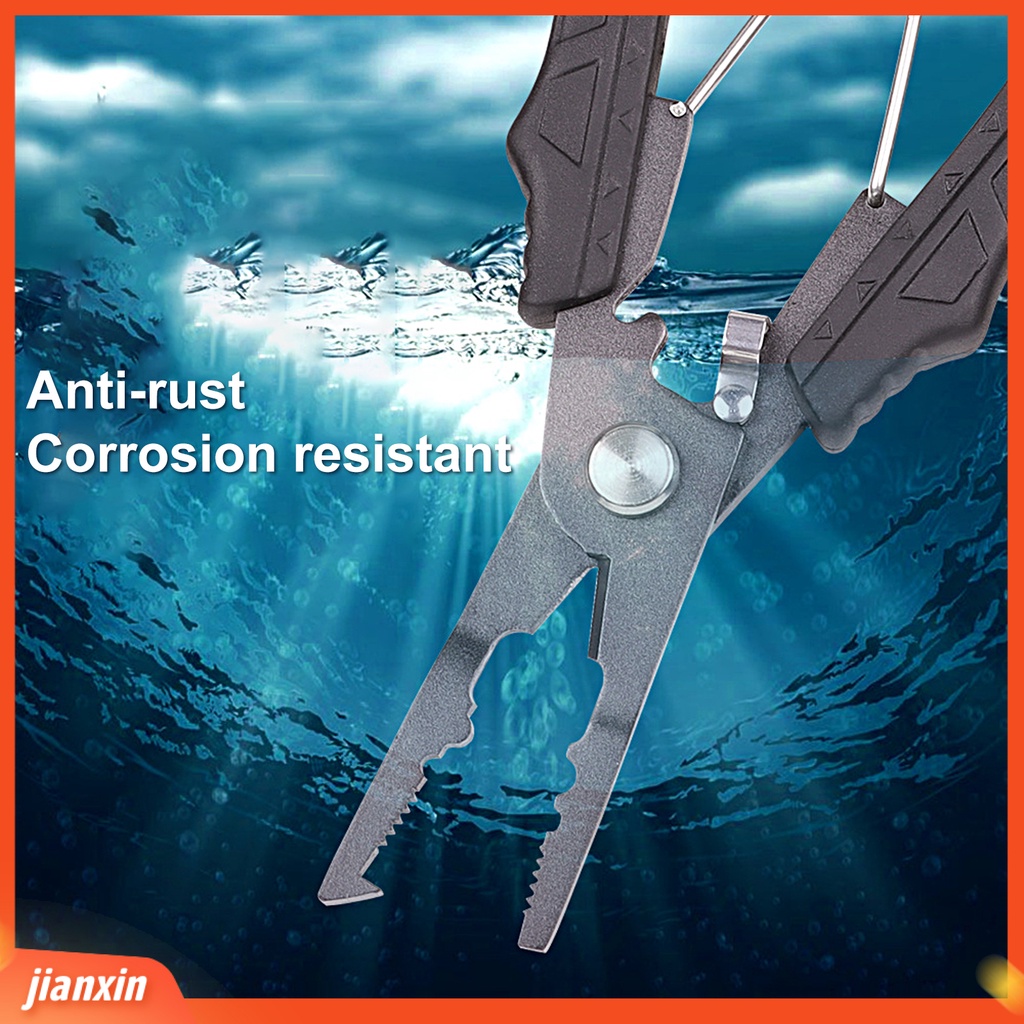 (In Stock) Tang Memancing Kekuatan Tinggi Kuat Mudah Dibawa Tahan Aus Garis Pemotongan Kokoh Pegangan Karet Air Asin Gear Fishing Tang Untuk Outdoor