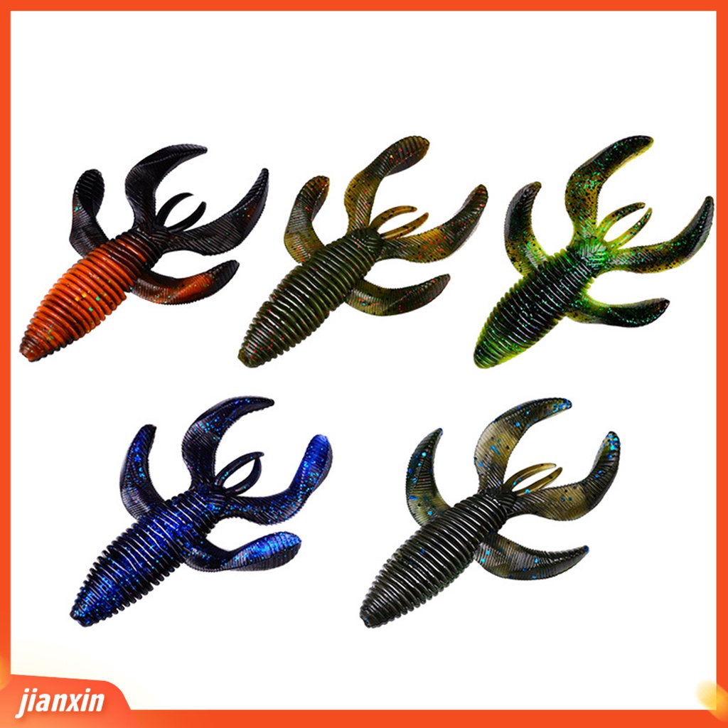 (In Stock) 5Pcs 10cm /11.5g Silikon Umpan Lembut Warna Cerah Tangguh Besar Cubitan Crawfish Umpan Peralatan Memancing